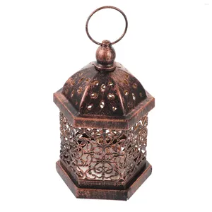 Ljushållare marocko stil lamphandtag vintage lykta prydnad dekorativ ihålig
