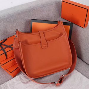 5A Luxury Women'S Crossbody Bag Men Designer Bag Rectangle Evel Handbag Wallet Shoulder Bag Dermis Bag Genuine real leather Patchwork Bag Unisex orange color