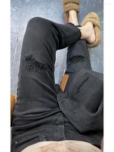 Jeans femininos y2k 2024 tamanho grande estiramento de cintura alta para mulheres lápis calças magro desgaste com pernas pequenas apertadas de nove minutos