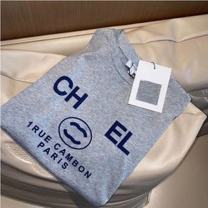 디자이너 Haute Couture2023 고급 버전 여성 티셔츠 프랑스 트렌디 한 의류 C 편지 그래픽 프린트 커플 패션면 라운드 넥