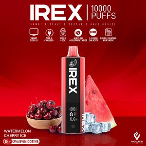 Перезаряжаемые новейшие горячие продажи, лучший вкус, Irex 10K 12K Puffs vs Hazebar WGA, одноразовая ручка для вейпа, умный светодиодный экран, слоеная панель