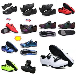 MTBq Scarpe da ciclismo Uomo Sport Dirt Road Bike Scarpe da ciclismo velocità piatta Scarpe da ginnastica Appartamenti Mouwntainw Calzature da bicicletta SPD Tacchetti Scarpe GAI