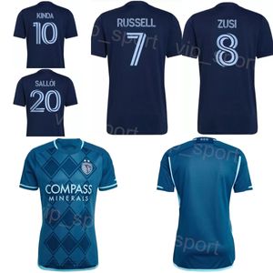 Sporting Kansas City 2024-25 Soccer 10 Daniel Salloi Jersey Mans 23 William Agada 7 Johnny Russell 26 Erik Thommy 54 Remi Walter 17 Jacob Davis Football Shirt Kits