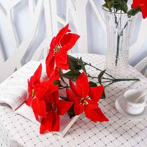 Kwiaty dekoracyjne sztuczne poinsettia krzaki imprezowe zapasy na świąteczne dekoracje świąteczne dekoracja bukiety symulacyjne bukiet