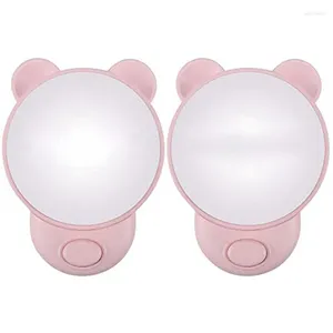 Lâmpadas de mesa Night Light Tomada infantil com interruptor LED lâmpada de cabeceira para plug quarto adequado 2pcs UE