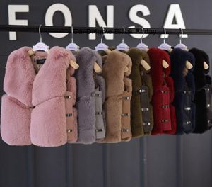 Neue Children039s Faux Weste Mantel für Baby Mädchen Warme Verdicken Leder Jacke Mode Kinder Fuchs Pelz Weste Weihnachten Kleidung4568396