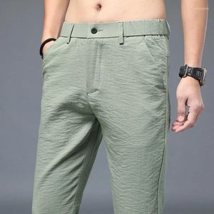 Pantaloni da uomo di marca da uomo 2024 design estivo casual Hombres Pantalones pantaloni slim pantaloni maschili verde moda affari cravatta uomo