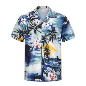 Herren-Freizeithemden, einfaches Sommer-Kurzarmshirt, lässiges Herren-Haiian-Blumenhemd, Stranddruck, TopC24315