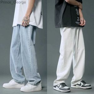 Herr jeans mode märke män lösa raka baggy jeans ruffian stiliga golv jeans för män streetwear hip hop denim last pantl2403