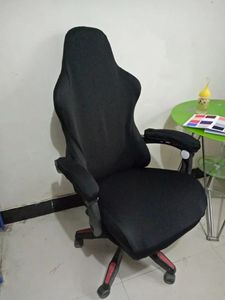 Capa de cadeira de jogos de apoio de braço longo para cadeira de computador protetor de assento elástico chefe escritório capas estiramento split casa assento capa 240304