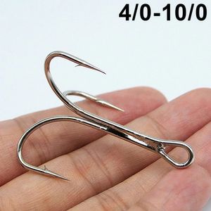 50Pcs Big Treble Fishing Hooks High carbon Steel Shark Tuna Jig Triple Anchor Fishhooks Saltwater Barbed hook Strong 40100 240313