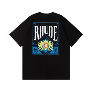 24SS Rhude Men Tirina shorts de alta qualidade Moda de designer de manga curta Europa America Homens Mulheres redondas Camas de pescoço e tamanho curto dos EUA S-xlrnkj