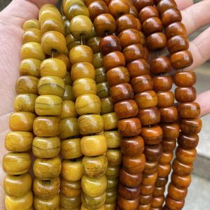 Strand 108 Tibet Yak Bone Distressed Gracked Glaze Barrel Beads Tibetan Necklace Essence