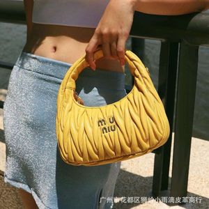 Design handbag clearance sale Miao Sheep Leather Handbag Classic Shoulder Diagonal Underarm Bag Folded Cloud Womens