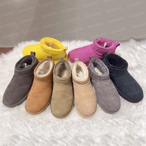 المصمم الكلاسيكي Ultra Mini Boots Snow Boot Platform Short Women Men Fur Sheepes Tasman Tazz Chestnut Sand Mustard Seed Beige Australian Winter Onkle 123