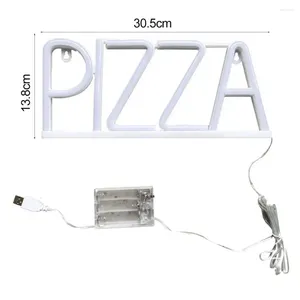 Lampade da tavolo Luce al neon Pizza Lettera Segno Led Wall Art Decor Forma Lampada da sfondo senza sfarfallio a risparmio energetico per la casa o l'ufficio