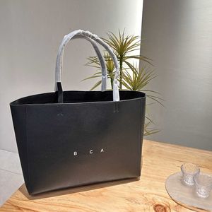 Luxury Leather Designer The Tote Bag Women Men High Quality Handbag High Capacity Shopping Letter Square Shoulder Bag 240315