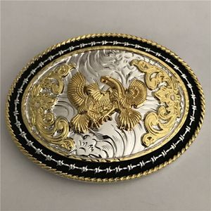 Cool 3D Lace Gold Phoenix Cowboy Belt Buckle With Oval Metal Men Women Belt Head Jewelry Buckles290g