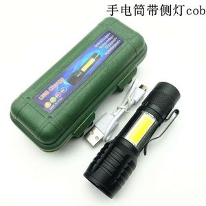 535 Camouflage Telescopic Zoom Strong Light USB Charging With Pen Holder For Home And Outdoor Mini Flashlight 996950