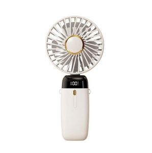 Ventilador portátil portátil Display digital 5 velocidades dobrável 3000mAh Bateria Mesa portátil para pescoço 3 em 1 Mini ventilador de resfriamento pessoal para maquiagem viagens de escritório ao ar livre