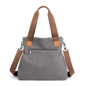 Borsa da donna in tela di grande capacità, casual, alla moda coreana, con file minimalista, nuova borsa da donna