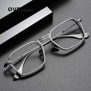 Fashion Pure Glasses Frame Men Women Optical male eyeglasses frames Myopia Prescription eye glasses full Metal eyewear 240314