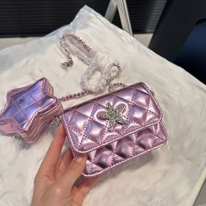 24c Mini Star Bag Maquiagem Bolsa Designer Mulheres Bolsa De Ombro Brilhante Couro Envernizado Diamante Verificação Ouro Hardware Metal Luxo Bolsa Moeda Bolsa Cartão Bolsa Crossbody Bag 12cm