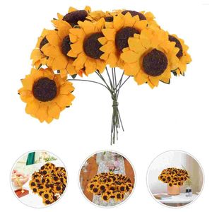 Decorative Flowers Mini Artificial Paper Sunflower Wedding Decor Craft Fake Flower DIY Bouquets Centerpieces Arrangements Party Home