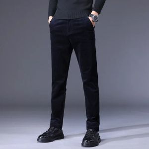2024 Zimowe i jesienne męskie wysokiej jakości bawełniane spodnie
