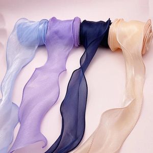 Party Decoration 5m/Roll Solid Color Wavy Edge Ribbon For Wedding Handmade Flower Gifts Wrapping Packaging Decor Sewing Supplies