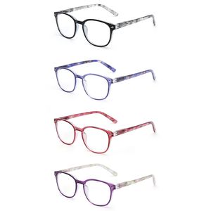 JM 4PCS/セット0.5〜4スプリングヒンジリーディングメガネレトロ前青眼眼鏡女性拡大器ディオプター240304