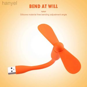 Electric Fans Mini Flexible Bendable USB Fan for Power Bank Laptop PC AC Charger Portable Hand Fan Computer Summer Gadget 240316