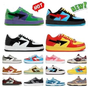 2023 Stas Sk8 Sta Designer Casual Shoes Womens Mens Shoes Patent Leather Low Black Camouflage Combination Pink Abc Camo Blue Gray Orange Green