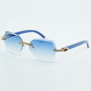 fashion cut lens classic bouquet diamond sunglasses 8300817 with natural blue wood arm size 18-135 mm