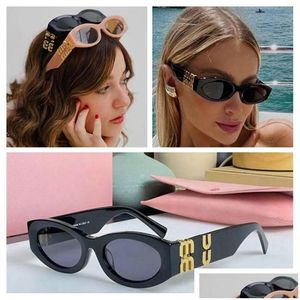 Occhiali da sole Mui Occhiali moda Montatura ovale Occhiali da sole firmati Donna Anti-radiazioni Uv400 Lenti polarizzate Occhiali da vista retrò da uomo con Otnyq