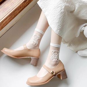 Japon sevimli ve tatlı tüm eşleşen sandalet cam ipek