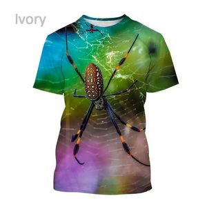 Erkekler Sıradan Gömlek Örümcek 3D T-Shirt Güzel Hayvan Örümcek Moda Erkek Kadın Kişilik Hip Hop Gündelik Baskısı Kısa Sledc24315