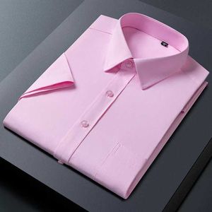 Mäns casual skjortor sommar kortslyckade herrskjorta professionella arbetskläder affärer casual ficka herrar skjorta ungdoms slim-fit-skjorta för menc24315