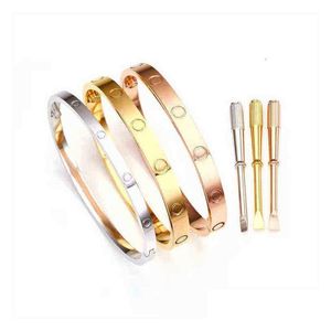 Bangle Female rostfritt stål Skruvmejselpar Kärleksdesigner armband armband herr mode smycken valentin dag gåva till tjejfri dhgas