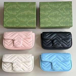 alta qualidade macarone marmont mini bolsa designer de luxo chevron couro corrente bolsa de ombro forro de microfibra crossbody bolsa moda feminina bolsa 10A