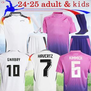 Fotbollströja 24 25 Germanys Soccer 2024 Havertz Brandt Sane 2025 Men Kids Kits Home White Away Purple Gnabry Muller Hofmann Kimmich Shirts 16-4xl