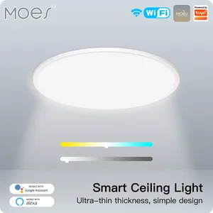 Smart Home Control MOES WIFI Ceiling Light Ultrathin Energy-saving RGB Dimmable Lighting LED Lamp TUYA APP Remote Voice Google Alexa