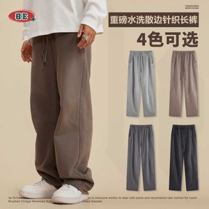 Var Mens Wear Autumn/Winter 380g Washed Loose Edge Sticked Pants American Street Fashion Label