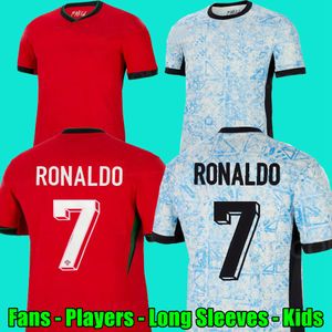 Ronaldo Joao Felix Portugal Soccer Coureys 2024 Ruben Neves Portuguese Football Shert Bernardo Bruno Fernandes Camisa de Futebol Long Sleeved Women