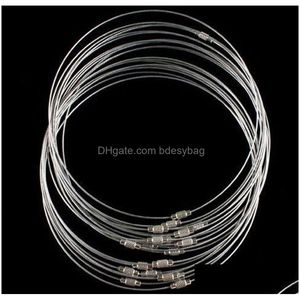 Chokers 1mm 18inch fio de aço inoxidável colar gargantilha diy jóias para mulheres menina festa clube decoração acessórios de moda gota entrega dhqdf