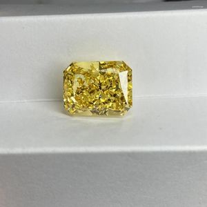 Loose Diamonds Meisidian 6A 8X10 4 CTS Radiant Crushed Cut Cubic Zirconia Vivied Yellow Diamond Price Per Carat