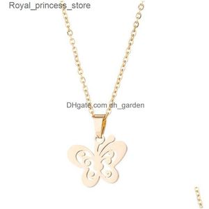 Wedding Jewelry Sets Earrings Necklace Butterfly Necklaces Gold Stainless Steel Set Cute Animal Stud Earings For Women Best Friend Dhgarden Q240316