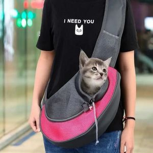 Pet For Cats And Small Dogs Travel Tote Shoulder Bags Breathable Travel Safe Sling Bag Pet Cat Dog Backpack 240401