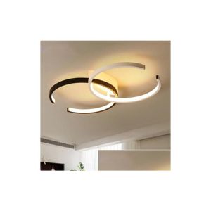 Plafoniere moderne a led in alluminio leggero 2C Circar lampadario illuminazione per soggiorno camera da letto corridoio consegna goccia coperta Dhgk4