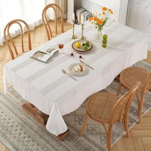 Tkanina stołowa francuska wiejska koronkowa obrus pusta po białej bawełnianej haftowanej herbaty